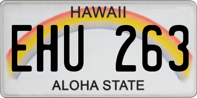 HI license plate EHU263