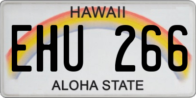 HI license plate EHU266