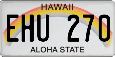 HI license plate EHU270