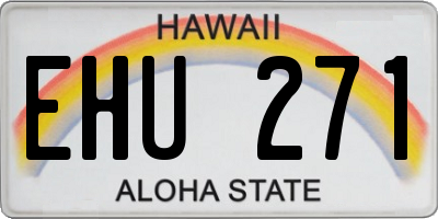 HI license plate EHU271