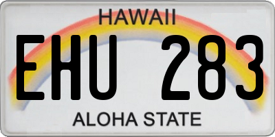 HI license plate EHU283