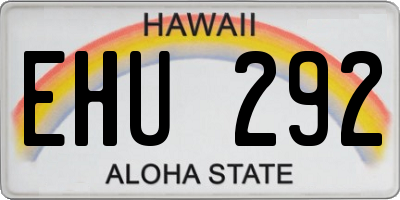 HI license plate EHU292