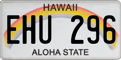 HI license plate EHU296