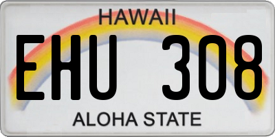 HI license plate EHU308