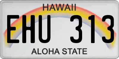 HI license plate EHU313