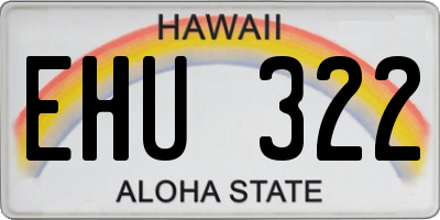 HI license plate EHU322
