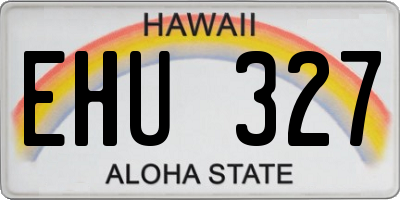 HI license plate EHU327