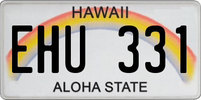HI license plate EHU331