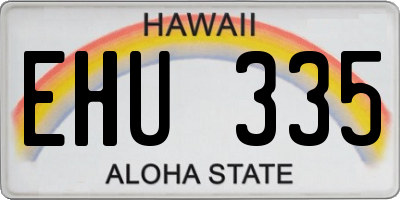 HI license plate EHU335