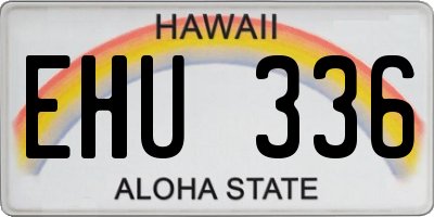 HI license plate EHU336