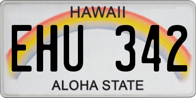 HI license plate EHU342