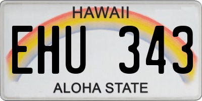 HI license plate EHU343