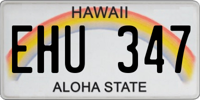 HI license plate EHU347