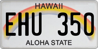HI license plate EHU350