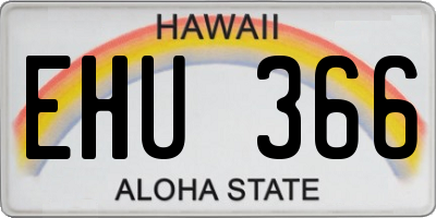 HI license plate EHU366