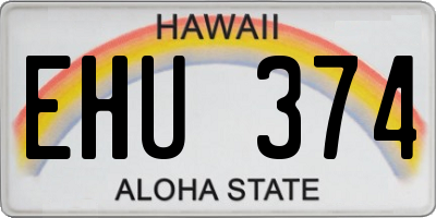 HI license plate EHU374