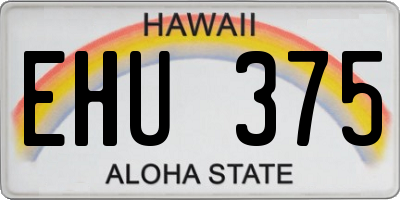 HI license plate EHU375