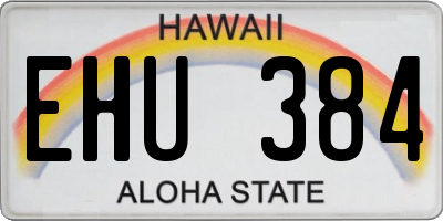 HI license plate EHU384