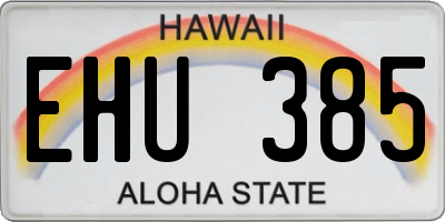 HI license plate EHU385