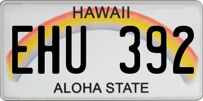 HI license plate EHU392