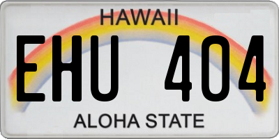 HI license plate EHU404