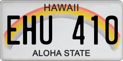 HI license plate EHU410