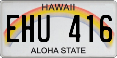 HI license plate EHU416