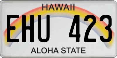 HI license plate EHU423
