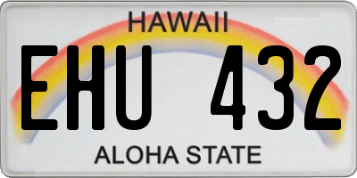 HI license plate EHU432