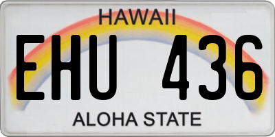 HI license plate EHU436