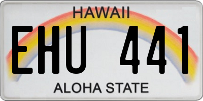 HI license plate EHU441