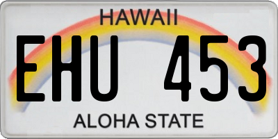 HI license plate EHU453
