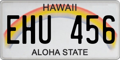 HI license plate EHU456