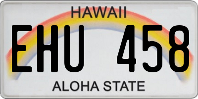 HI license plate EHU458