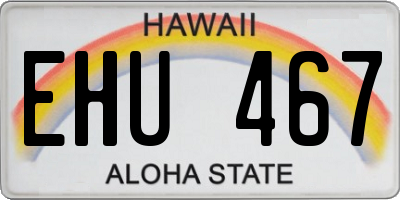 HI license plate EHU467