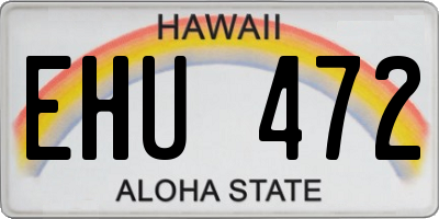 HI license plate EHU472