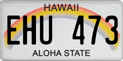 HI license plate EHU473