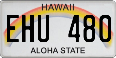 HI license plate EHU480