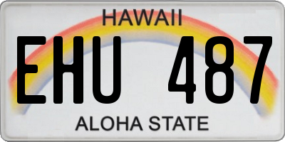 HI license plate EHU487