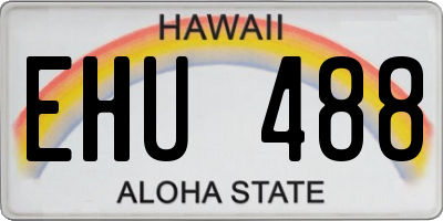 HI license plate EHU488