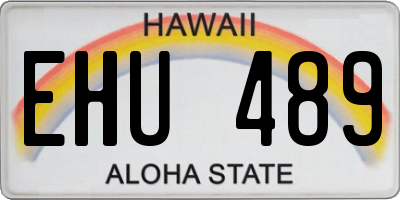 HI license plate EHU489