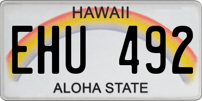 HI license plate EHU492
