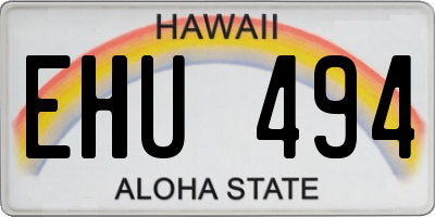 HI license plate EHU494