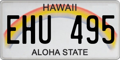 HI license plate EHU495