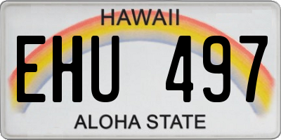 HI license plate EHU497