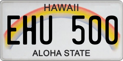 HI license plate EHU500