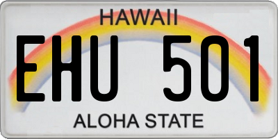 HI license plate EHU501