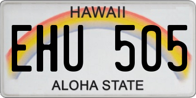 HI license plate EHU505