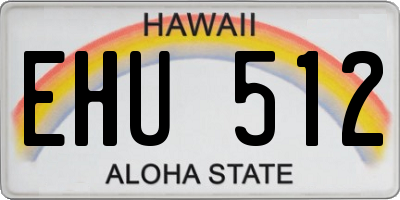 HI license plate EHU512
