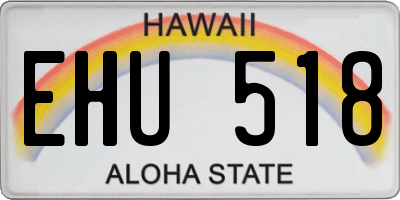 HI license plate EHU518